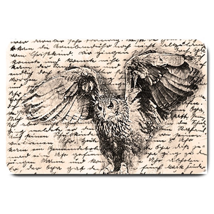 Vintage owl Large Doormat 