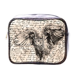 Vintage Owl Mini Toiletries Bags by Valentinaart