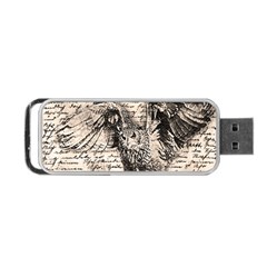 Vintage Owl Portable Usb Flash (two Sides) by Valentinaart