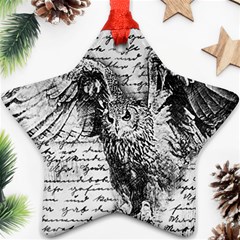 Vintage Owl Ornament (star) by Valentinaart