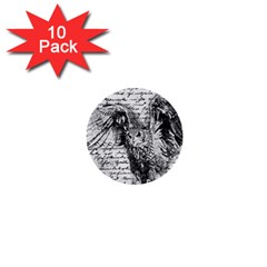 Vintage Owl 1  Mini Buttons (10 Pack)  by Valentinaart