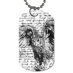 Vintage Owl Dog Tag (one Side) by Valentinaart