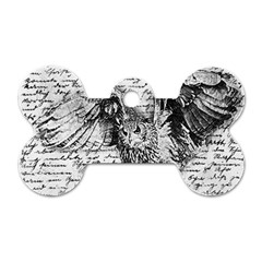 Vintage Owl Dog Tag Bone (two Sides) by Valentinaart