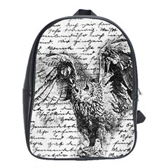 Vintage Owl School Bags(large)  by Valentinaart