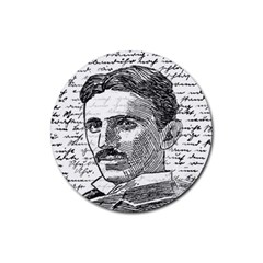 Nikola Tesla Rubber Round Coaster (4 Pack)  by Valentinaart