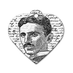 Nikola Tesla Dog Tag Heart (one Side) by Valentinaart