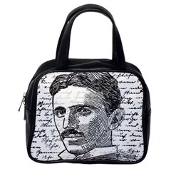 Nikola Tesla Classic Handbags (one Side) by Valentinaart