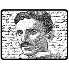 Nikola Tesla Fleece Blanket (large)  by Valentinaart