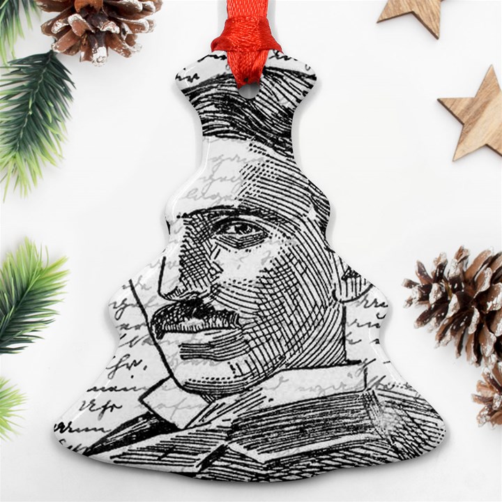 Nikola Tesla Christmas Tree Ornament (Two Sides)