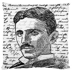 Nikola Tesla Large Cushion Case (one Side) by Valentinaart