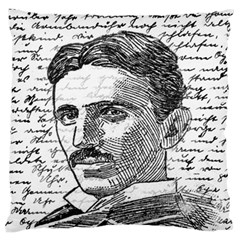 Nikola Tesla Large Flano Cushion Case (one Side) by Valentinaart