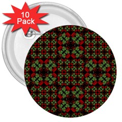 Asian Ornate Patchwork Pattern 3  Buttons (10 Pack)  by dflcprints