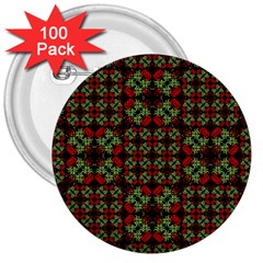 Asian Ornate Patchwork Pattern 3  Buttons (100 Pack)  by dflcprints