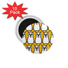 Yellow Owl Background 1 75  Magnets (10 Pack)  by Simbadda