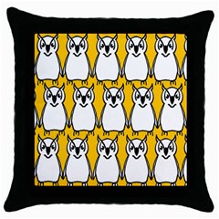 Yellow Owl Background Throw Pillow Case (black) by Simbadda