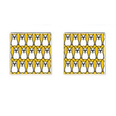 Yellow Owl Background Cufflinks (square) by Simbadda