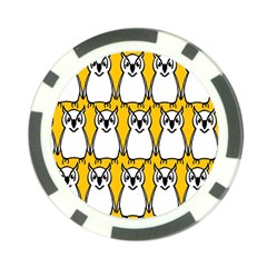 Yellow Owl Background Poker Chip Card Guard by Simbadda