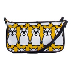 Yellow Owl Background Shoulder Clutch Bags by Simbadda