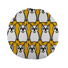 Yellow Owl Background Standard 15  Premium Round Cushions by Simbadda