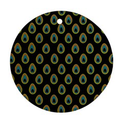 Peacock Inspired Background Ornament (round) by Simbadda