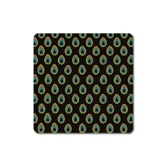 Peacock Inspired Background Square Magnet by Simbadda