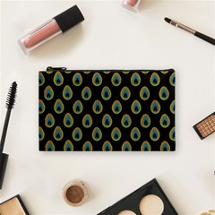 Peacock Inspired Background Cosmetic Bag (small)  by Simbadda