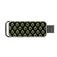 Peacock Inspired Background Portable Usb Flash (two Sides) by Simbadda