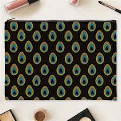 Peacock Inspired Background Cosmetic Bag (xxxl)  by Simbadda