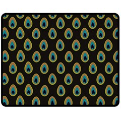 Peacock Inspired Background Double Sided Fleece Blanket (medium)  by Simbadda