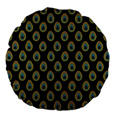 Peacock Inspired Background Large 18  Premium Flano Round Cushions by Simbadda