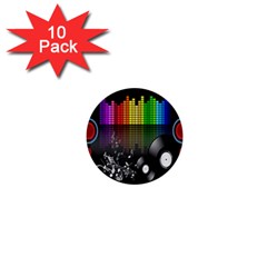 Music Pattern 1  Mini Buttons (10 Pack)  by Simbadda