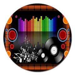 Music Pattern Magnet 5  (round) by Simbadda