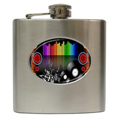 Music Pattern Hip Flask (6 Oz) by Simbadda