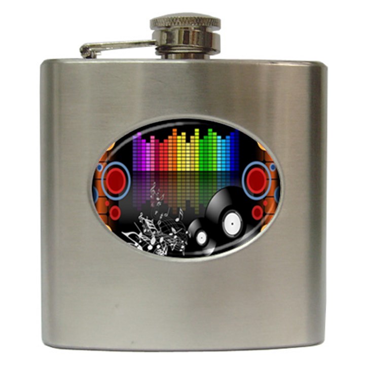 Music Pattern Hip Flask (6 oz)