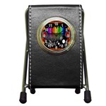 Music Pattern Pen Holder Desk Clocks Front