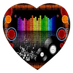 Music Pattern Jigsaw Puzzle (heart) by Simbadda