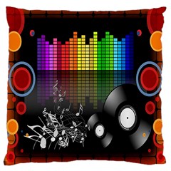 Music Pattern Large Cushion Case (one Side) by Simbadda