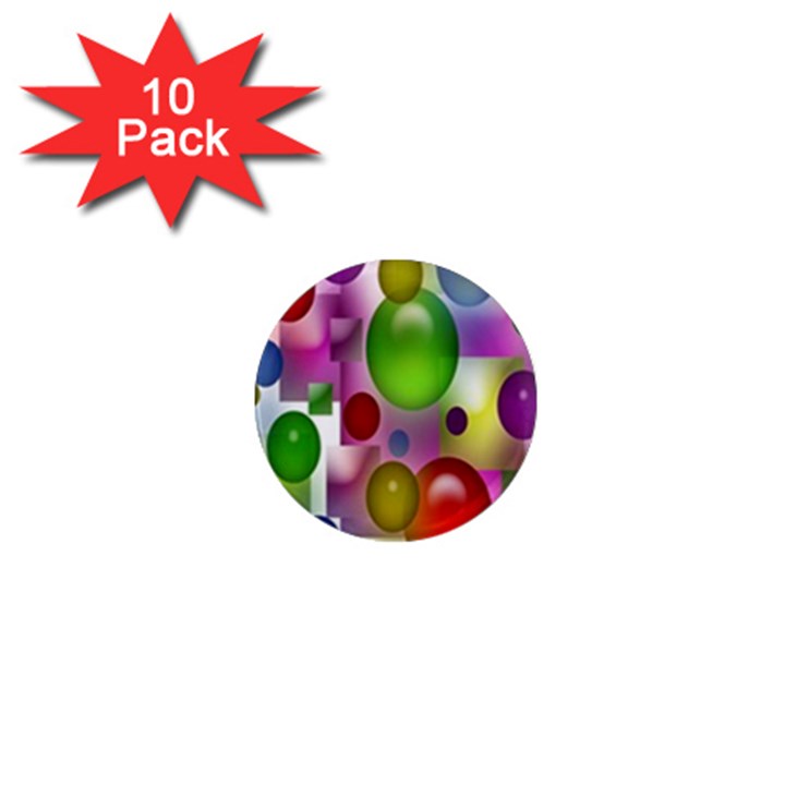 Colorful Bubbles Squares Background 1  Mini Magnet (10 pack) 