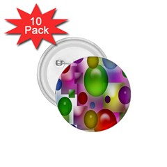 Colorful Bubbles Squares Background 1 75  Buttons (10 Pack) by Simbadda