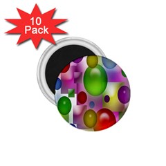 Colorful Bubbles Squares Background 1 75  Magnets (10 Pack)  by Simbadda