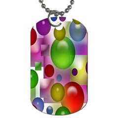 Colorful Bubbles Squares Background Dog Tag (one Side) by Simbadda