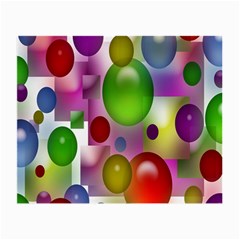 Colorful Bubbles Squares Background Small Glasses Cloth by Simbadda