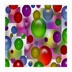 Colorful Bubbles Squares Background Medium Glasses Cloth (2-side) by Simbadda