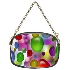 Colorful Bubbles Squares Background Chain Purses (one Side)  by Simbadda