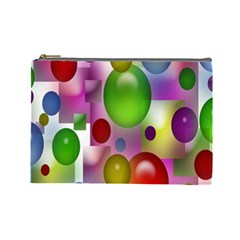 Colorful Bubbles Squares Background Cosmetic Bag (large)  by Simbadda