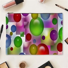 Colorful Bubbles Squares Background Cosmetic Bag (xl) by Simbadda