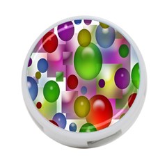 Colorful Bubbles Squares Background 4-port Usb Hub (two Sides)  by Simbadda