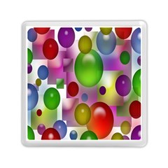 Colorful Bubbles Squares Background Memory Card Reader (square)  by Simbadda