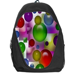 Colorful Bubbles Squares Background Backpack Bag by Simbadda