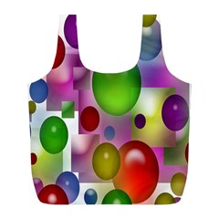 Colorful Bubbles Squares Background Full Print Recycle Bags (l)  by Simbadda